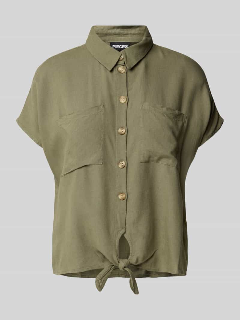 Pieces Boxy fit overhemdblouse met knoopdetail model 'PIA'