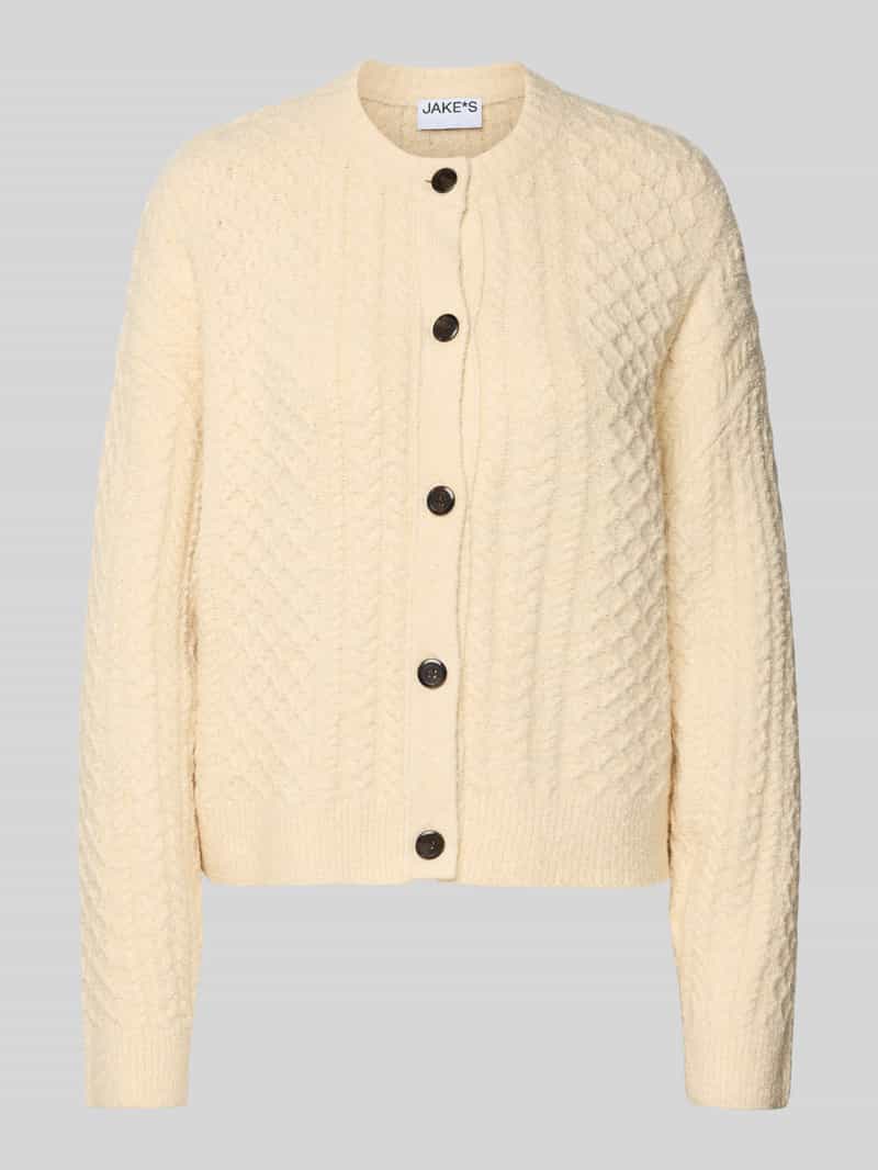 Jake*s Casual Regular fit jack in gebreide look met wol