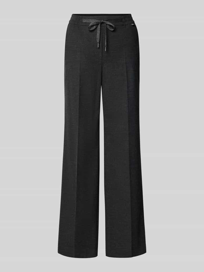 Marc Cain straight fit stoffen broek met viscose en persplooien