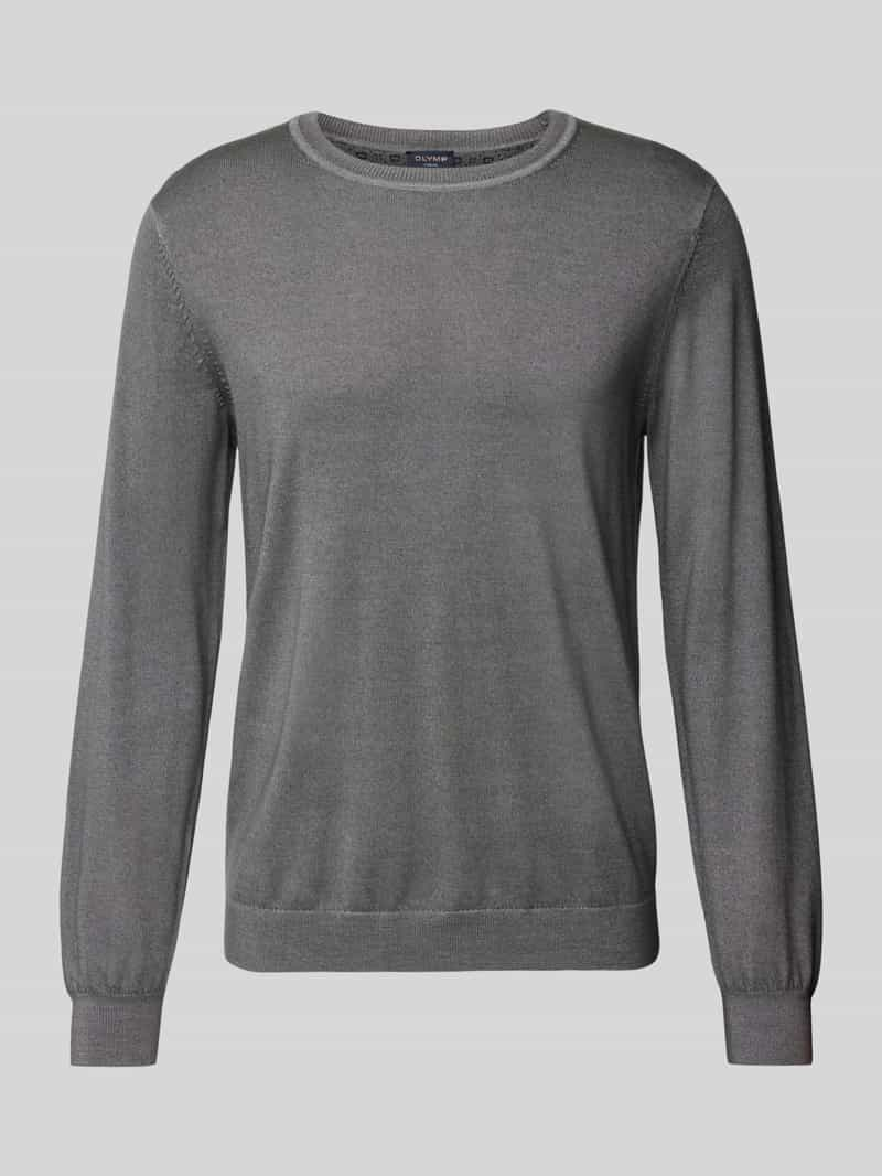 OLYMP Level Five Slim fit gebreide pullover met ronde hals