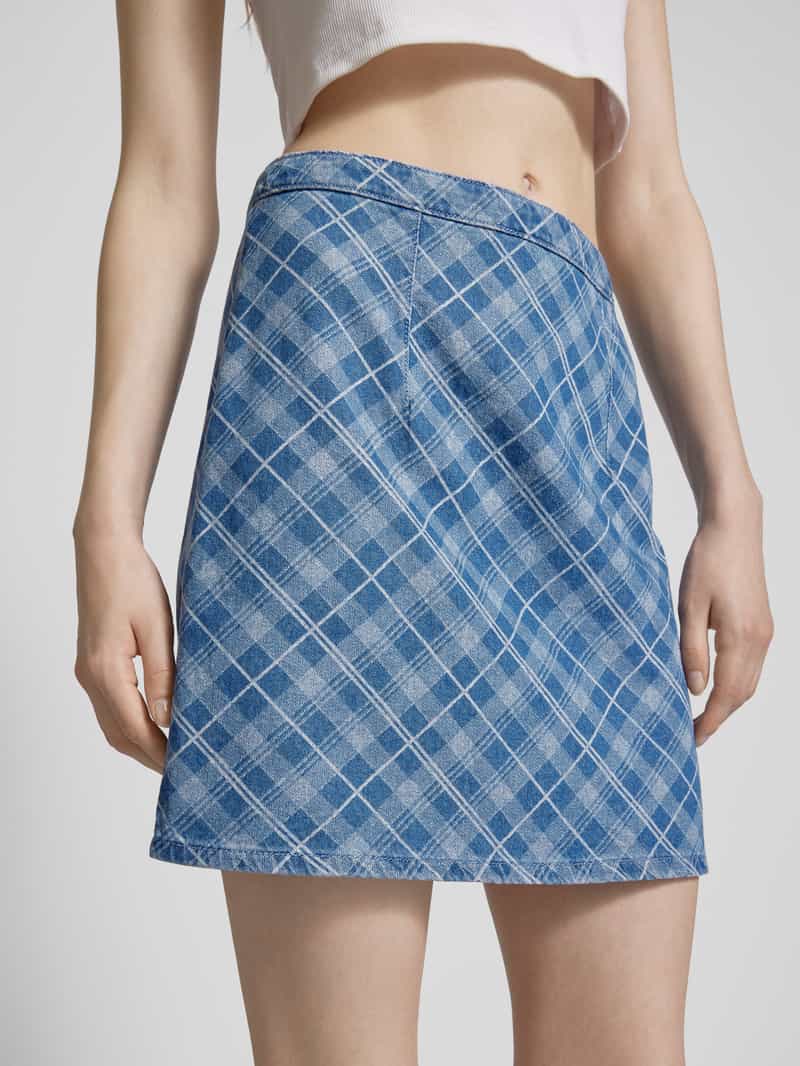 Tommy Jeans Minirok met siernaden model 'CHAMBRAY'