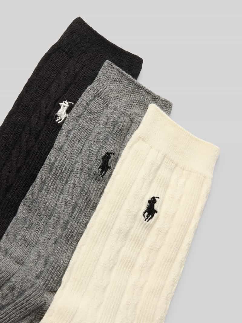 Polo Ralph Lauren Sokken met kabelpatroon in een set van 3 paar