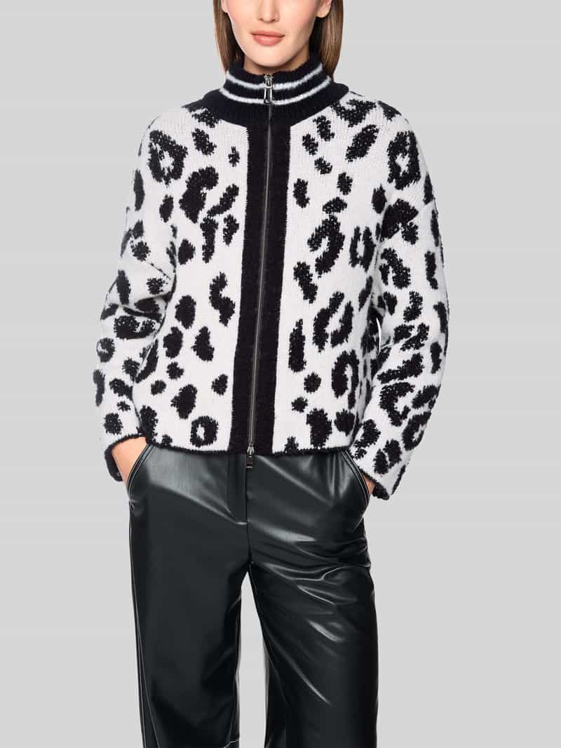 Marc Cain Regular fit gebreid jack met wol