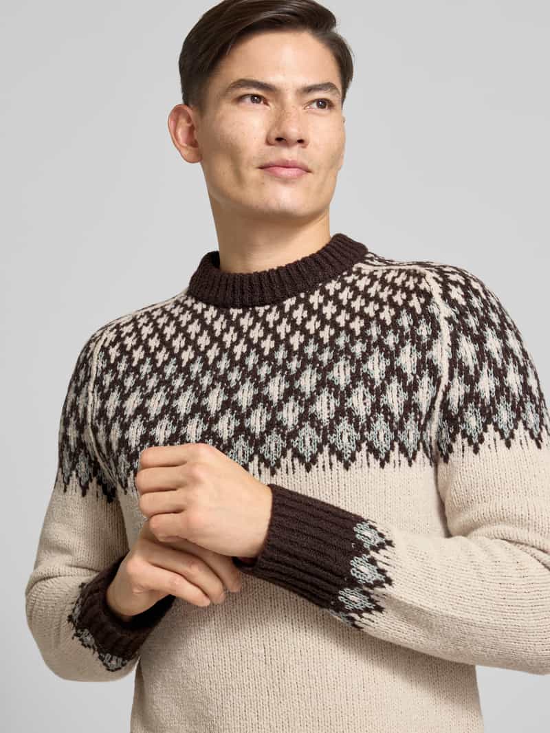 Marc O'Polo Regular fit gebreide pullover van een mix van wol en katoen