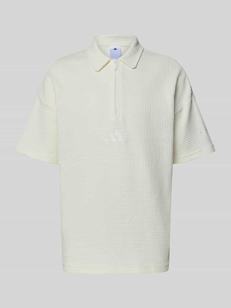 ADIDAS SPORTSWEAR Regular fit poloshirt met labelstitching en ritssluiting
