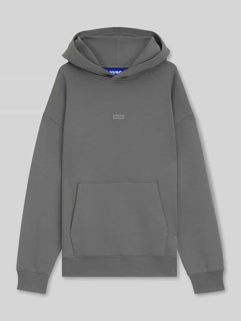 Hugo Blue Loose fit hoodie van puur katoen model 'NAZARDO'