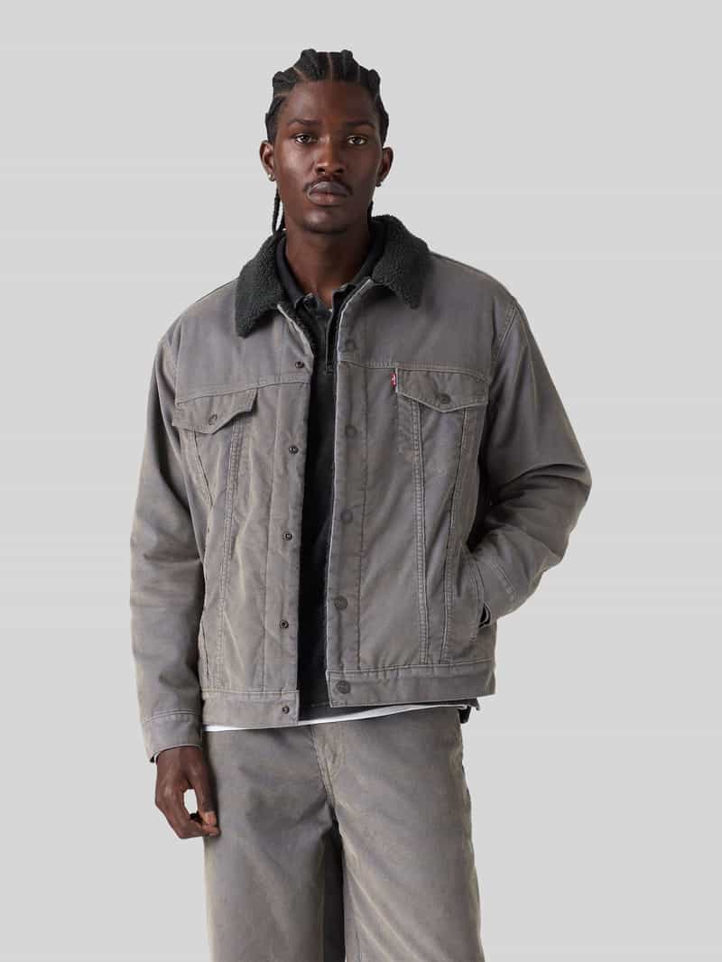 Levi's relaxed fit jeansjack van katoenmix met teddy kraag