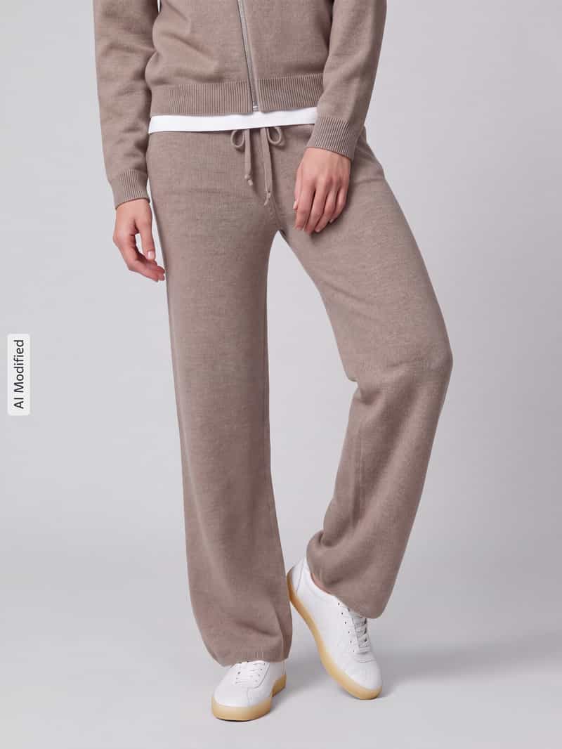 Jake*s Casual Regular fit wijde broek van puur kasjmier