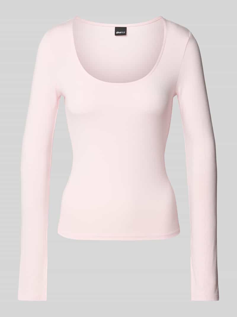 Gina Tricot Shirt met lange mouwen en ronde hals model 'Soft touch'