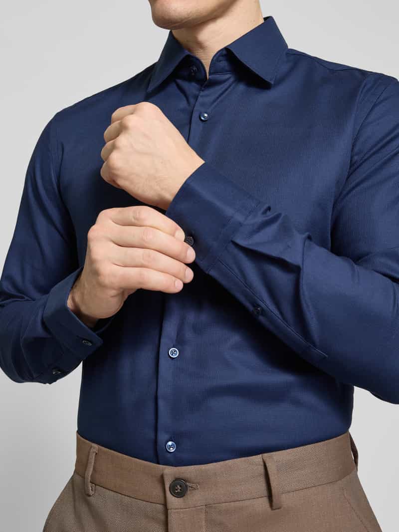 Boss Slim fit zakelijk overhemd met kentkraag model 'Hank'