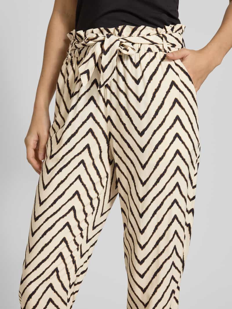 Tom Tailor Slim fit paperbagbroek van pure viscose