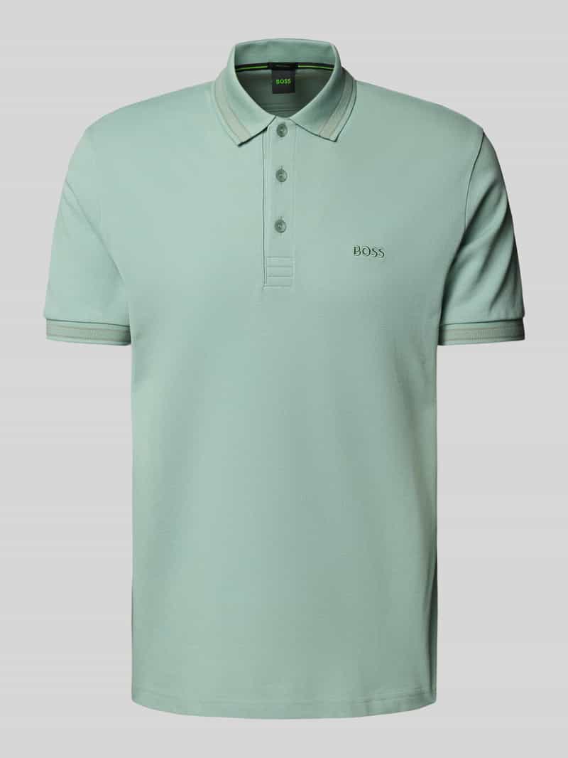 BOSS Green Regular fit poloshirt met labelstitching model 'PADDY'