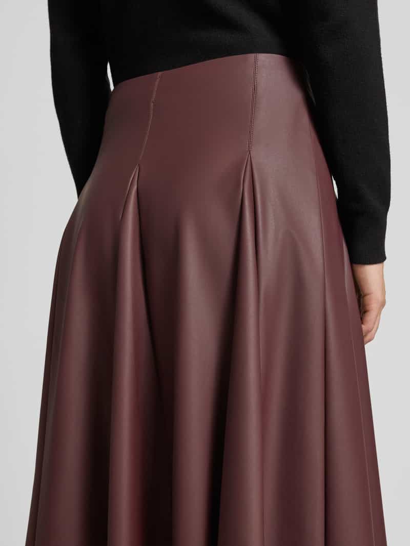 MM Uitlopende rok in leerlook model 'NOCERA'
