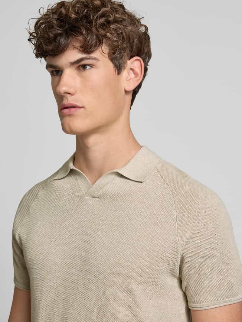 jack & jones Slim fit poloshirt met structuurmotief model 'HILL KNIT'