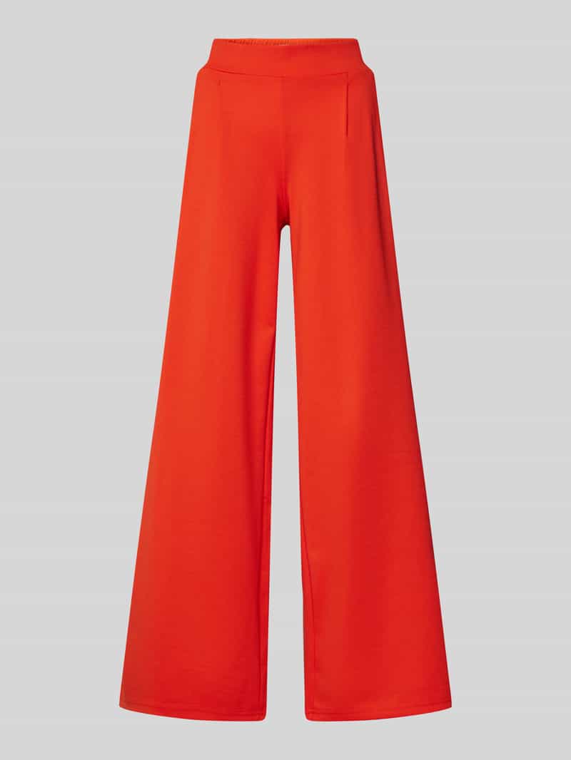 Ichi Wide leg stoffen broek met bandplooien model 'KATE'