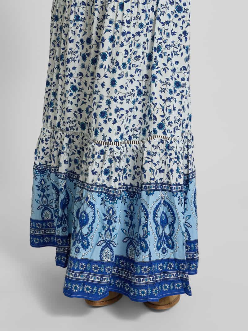 Apricot Maxirok van viscose in laagjeslook