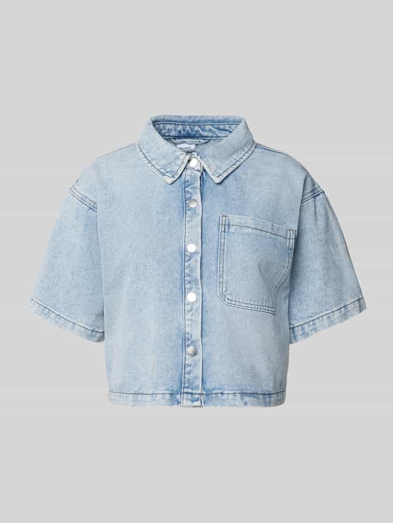 Vero Moda Jeansblouse met drukknoopsluiting model 'LILIA'