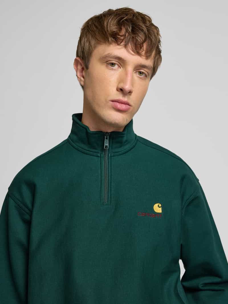 Carhartt Work In Progress Sweatshirt met opstaande kraag en ritssluiting