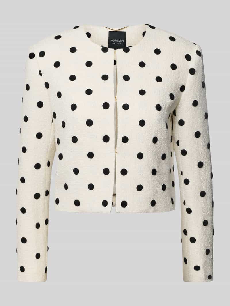 Marc Cain Regular fit blazer met haakjessluiting en ronde hals