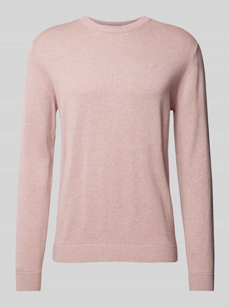 Tom Tailor Gebreide pullover met labelstitching model 'BASIC'