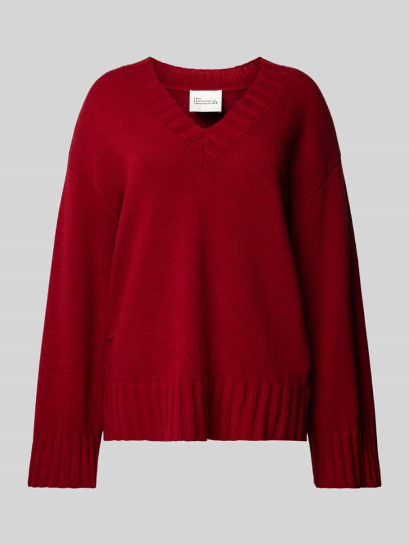My Essential Wardrobe Gebreide pullover met ribboorden model 'Huxi'