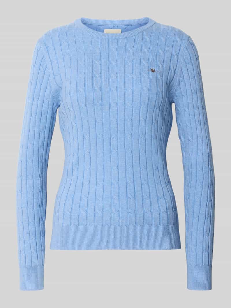 Gant Pullover met kabelpatroon en logostitching