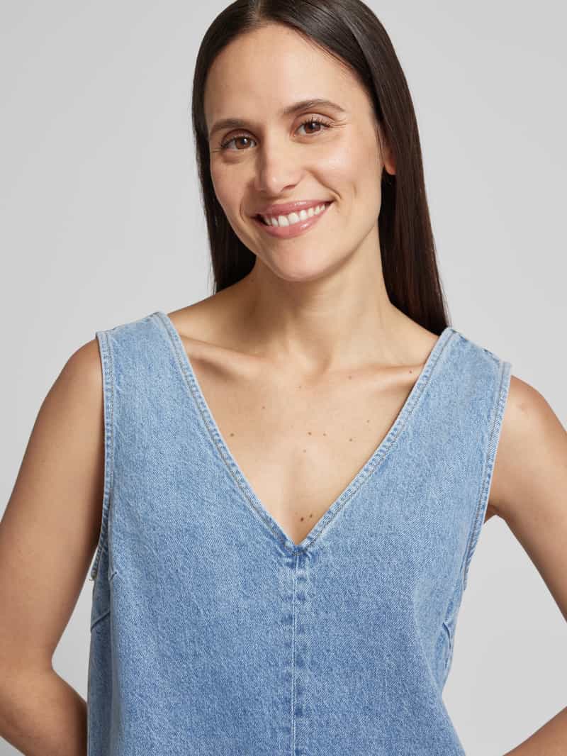 YAS Jeansjurk met V-hals model 'CALLOP'