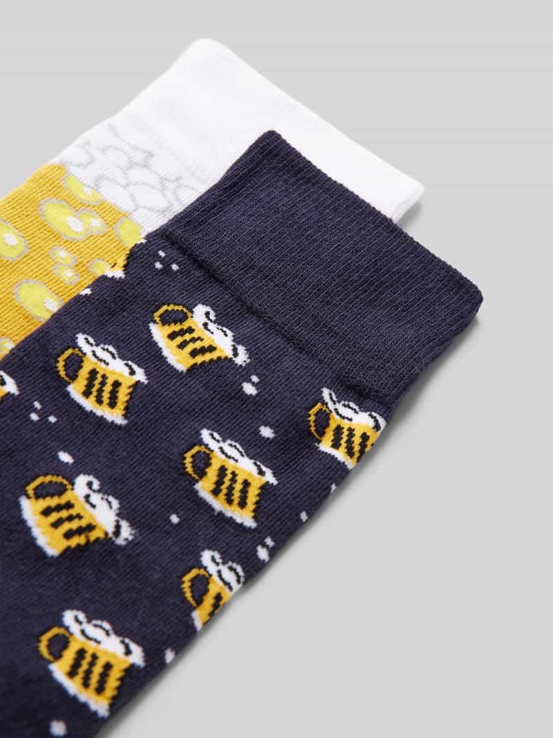 Christian Berg Men Sokken met motiefstitching in een set van 2 paar