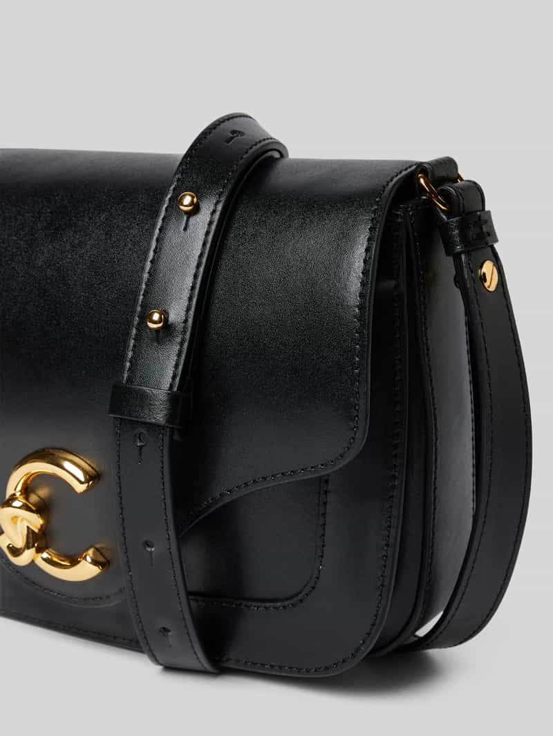 Coccinelle Crossbodytas van leer met labeldetail