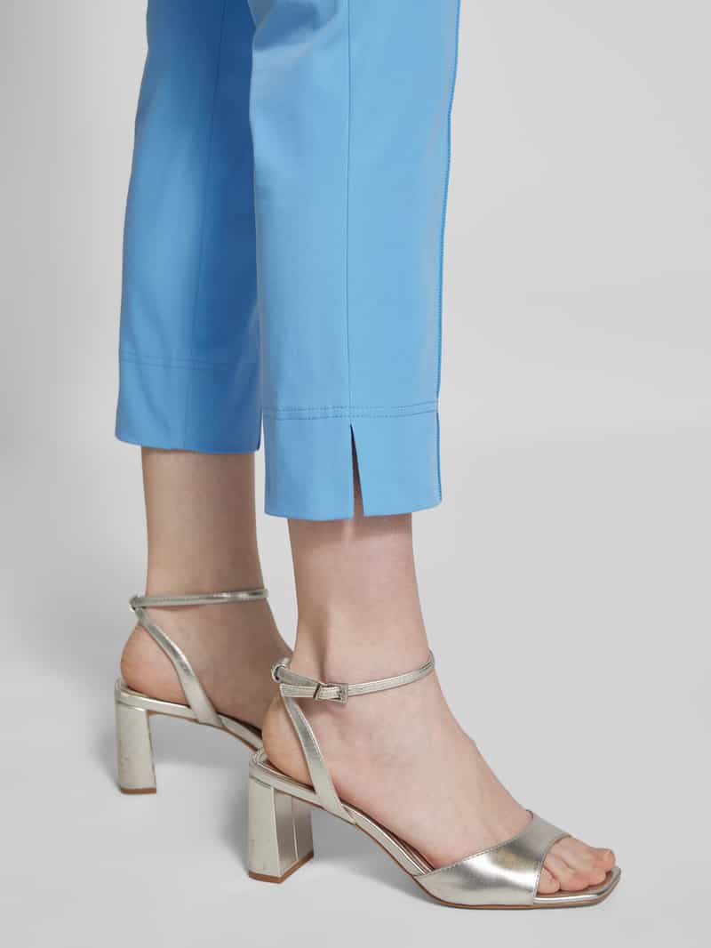 SEDUCTIVE Skinny fit capribroek met vaste persplooien