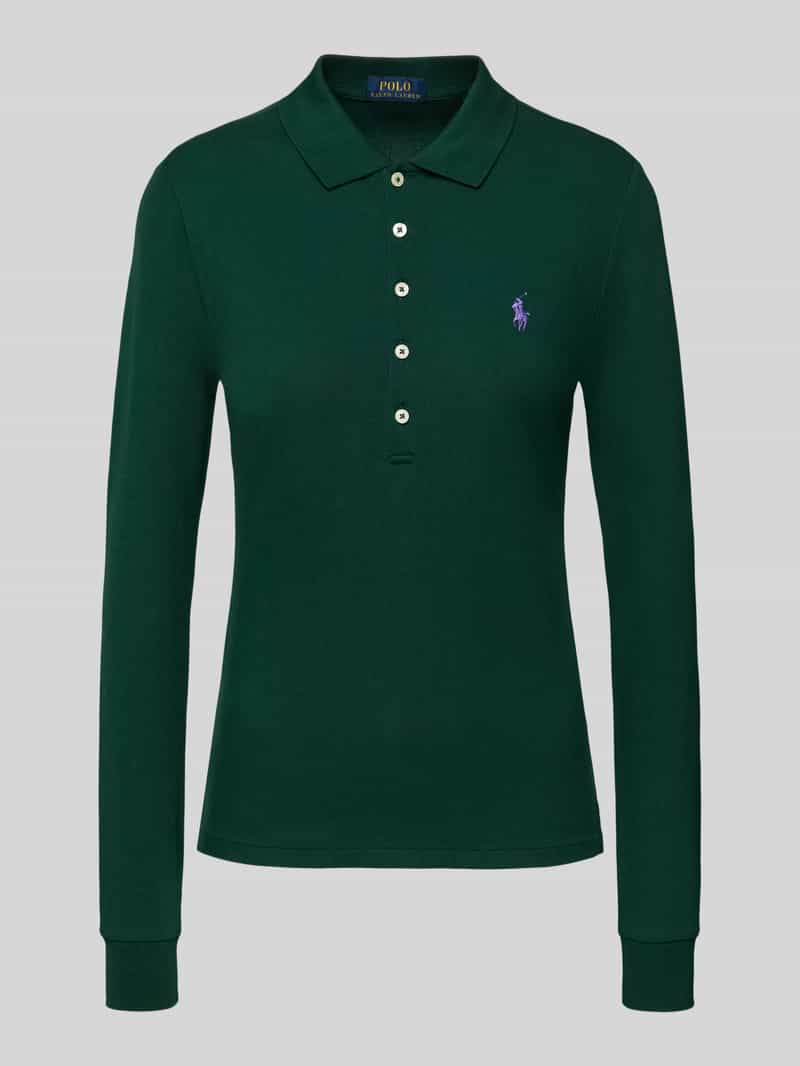 Polo Ralph Lauren Slim fit poloshirt met labelstitching model 'JULIE'