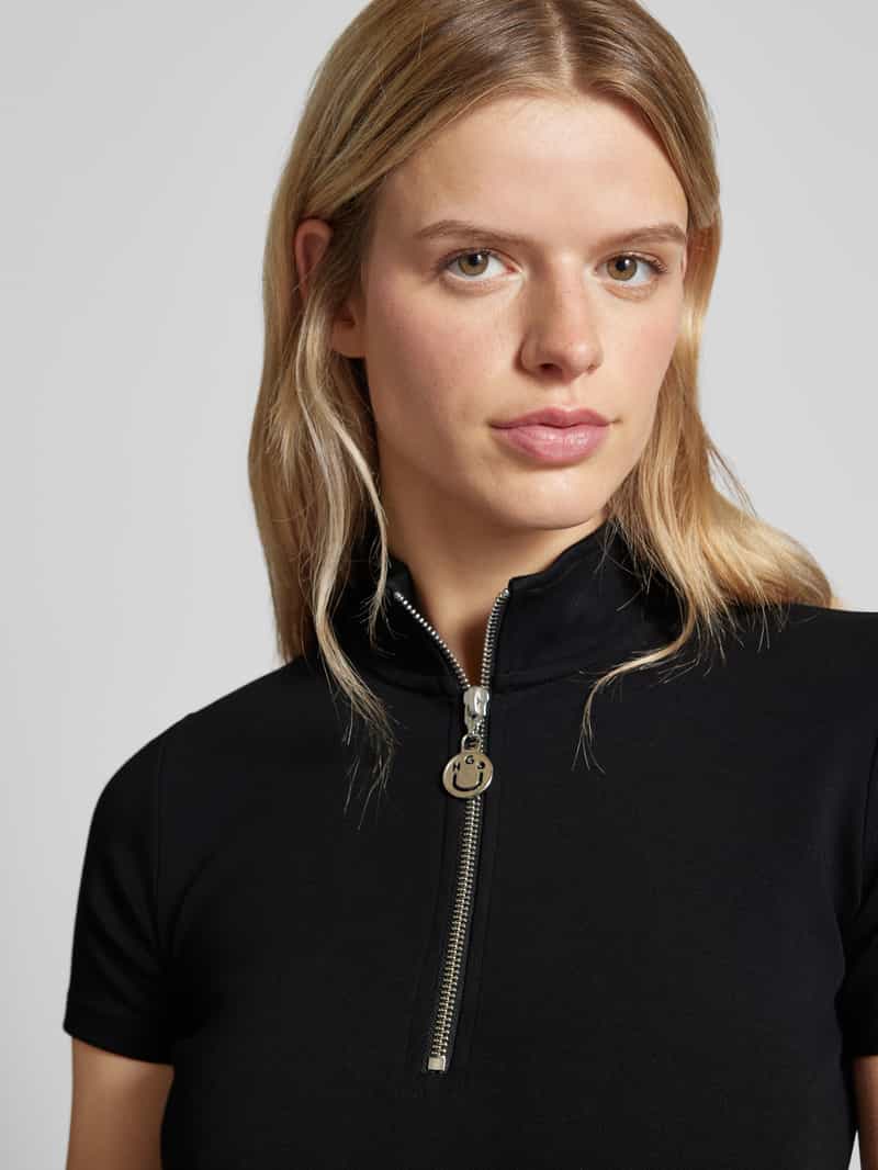 Hugo Blue Knielange jurk met opstaande kraag model 'Nalayla'