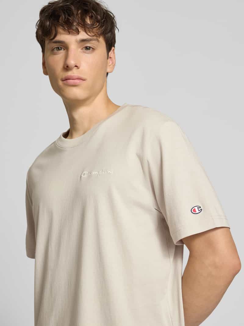 Champion T-shirt met logostitchings en ronde hals