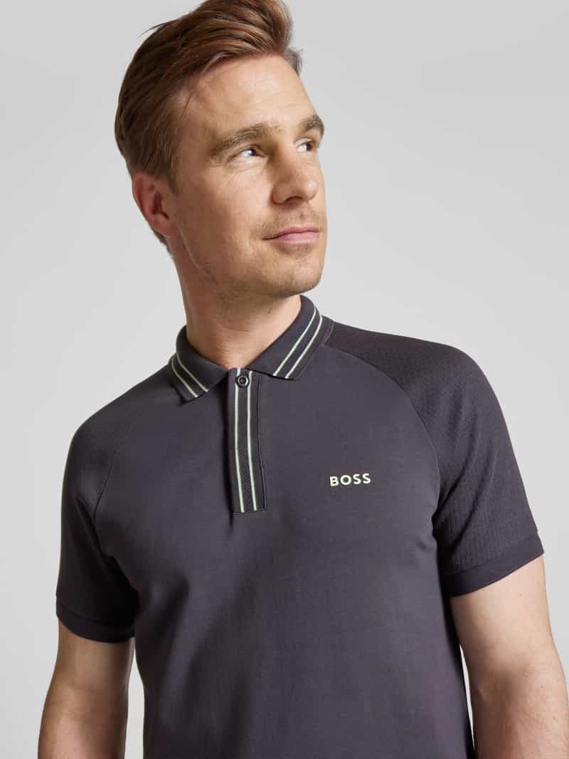 BOSS Green Poloshirt met labelprint model 'Paule'