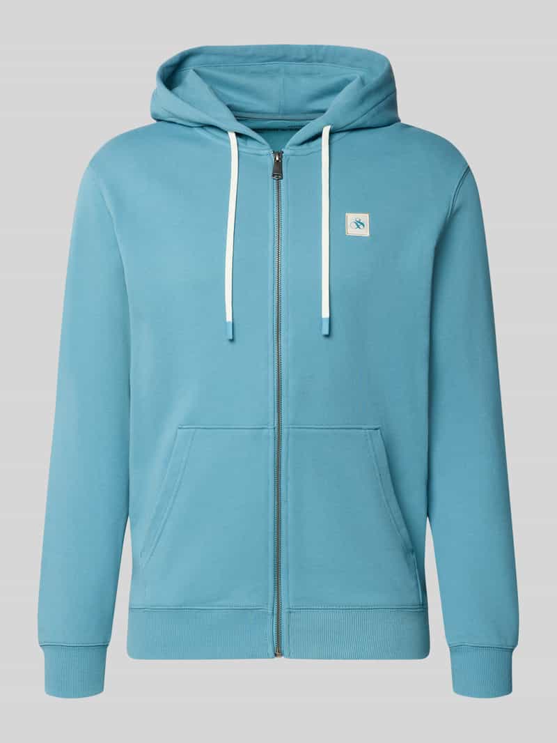Scotch & Soda Sweatjack met logopatch en kangoeroezak