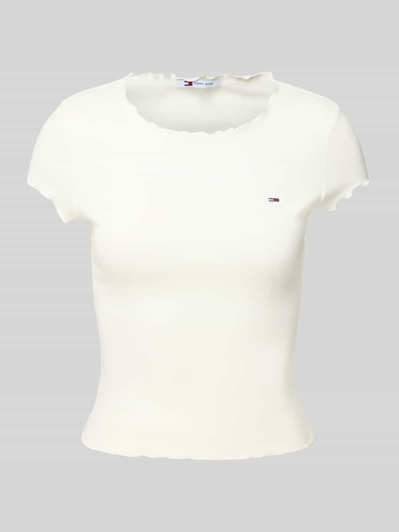 Tommy Jeans Slim fit T-shirt van een mix van katoen en elastaan