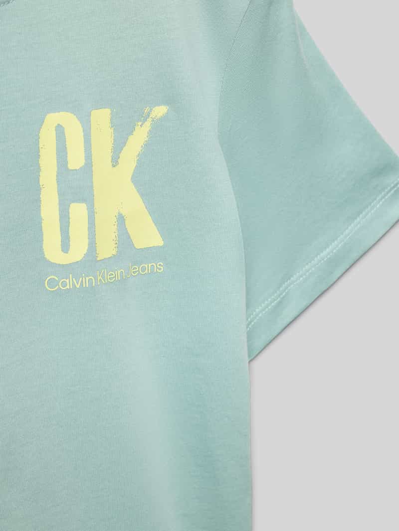 Calvin Klein Jeans T-shirt met labelprint en ronde hals