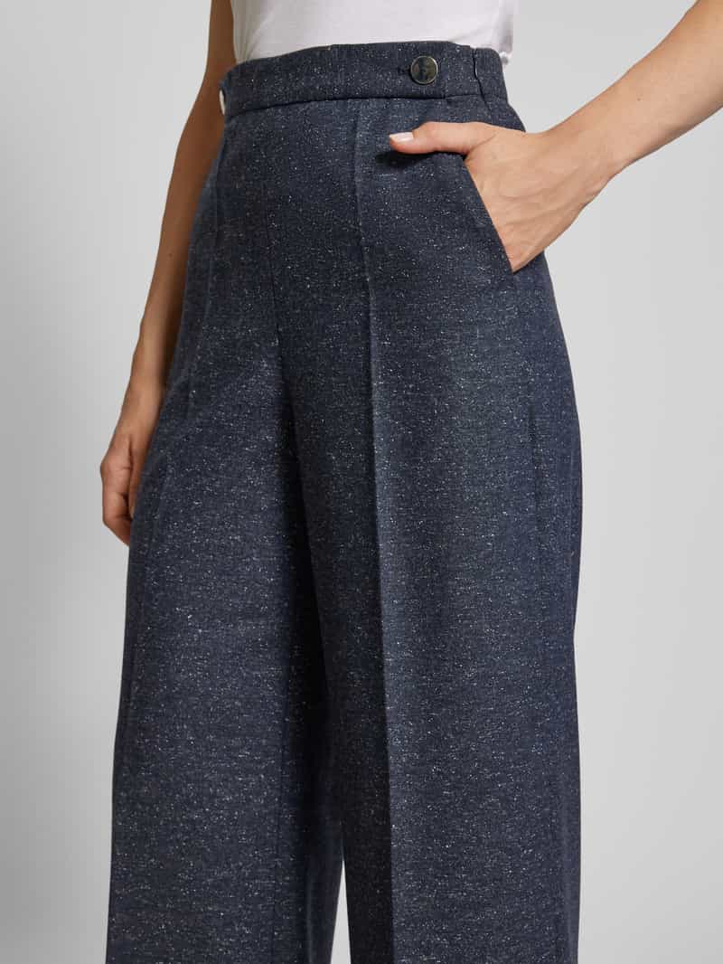 Boss Wide leg stoffen broek met persplooien model 'Tupita'