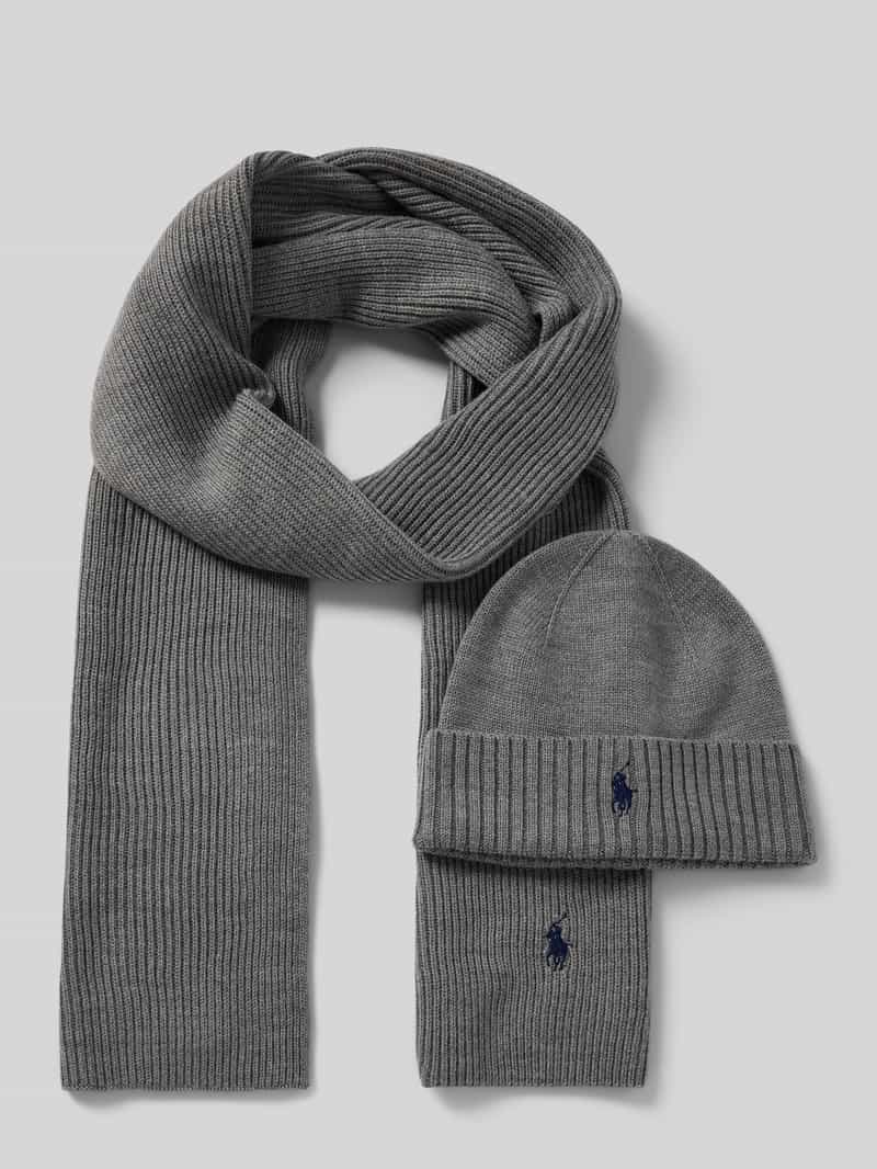 Polo Ralph Lauren Sjaal en muts van wol in een set