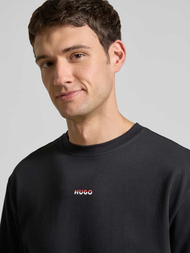 HUGO Relaxed fit pyjamabovendeel van zuiver katoen