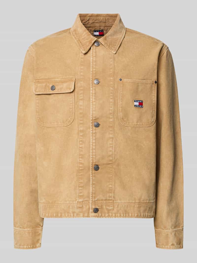 Tommy Jeans Regular fit jeansjack van puur katoen met corduroy kraag