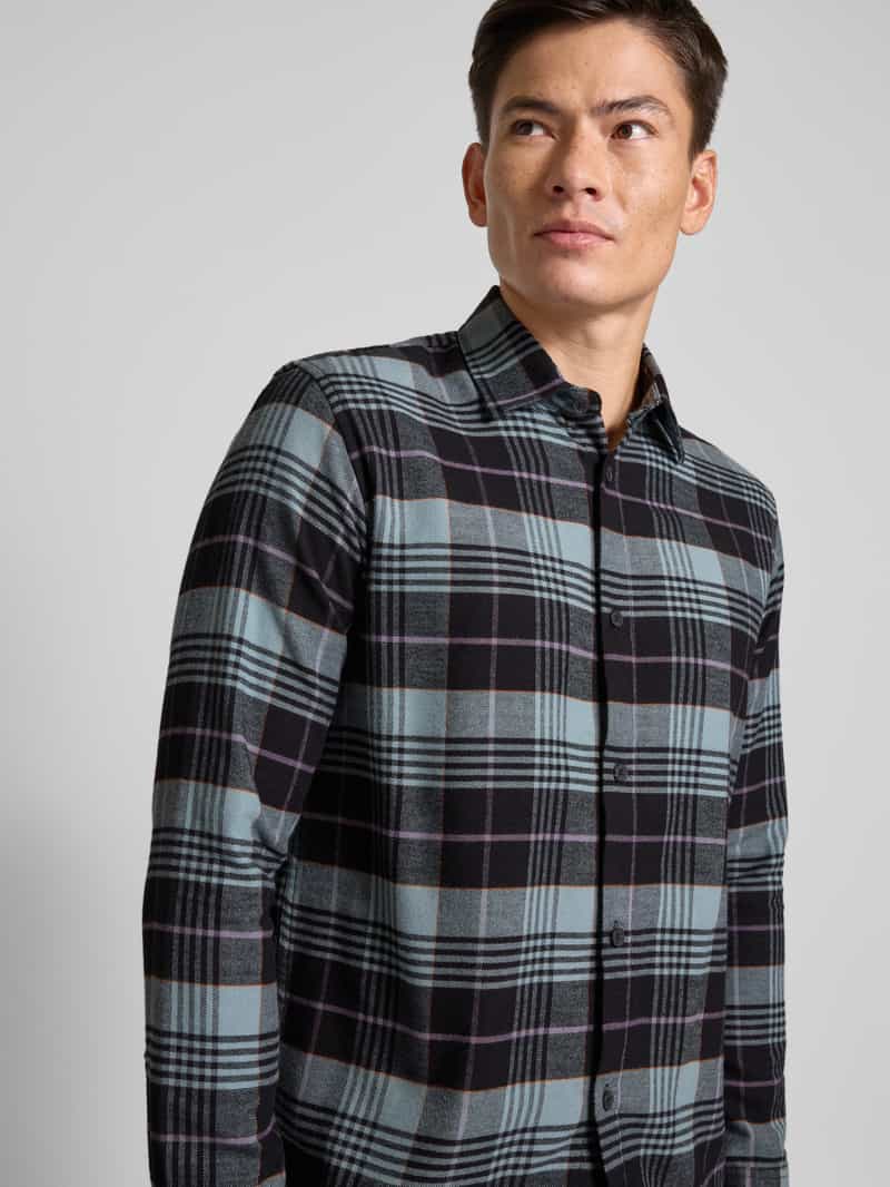 Tom Tailor Denim Relaxed fit flanellen overhemd van katoenmix met ruitmotief