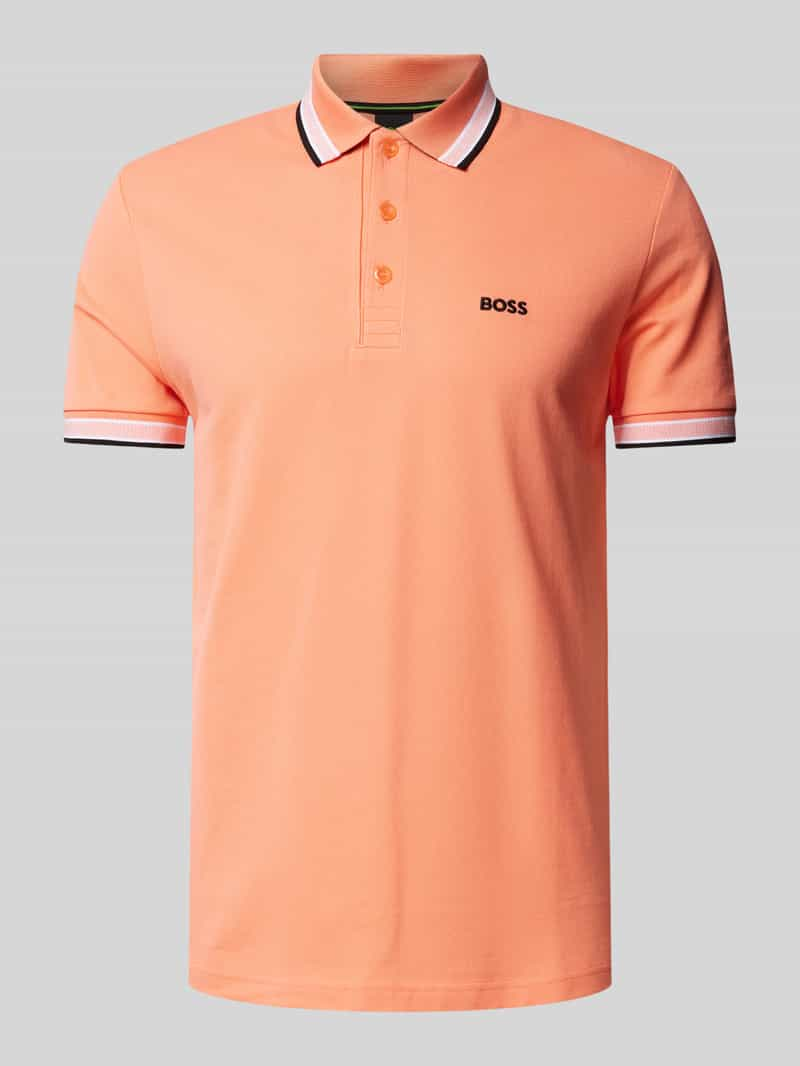 BOSS Green Regular fit poloshirt met labelstitching model 'PADDY'