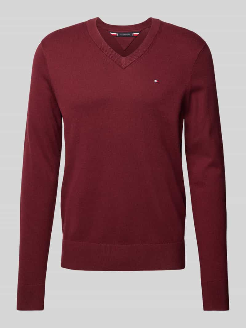 Tommy Hilfiger Gebreide pullover met logostitching, model 'PIMA'