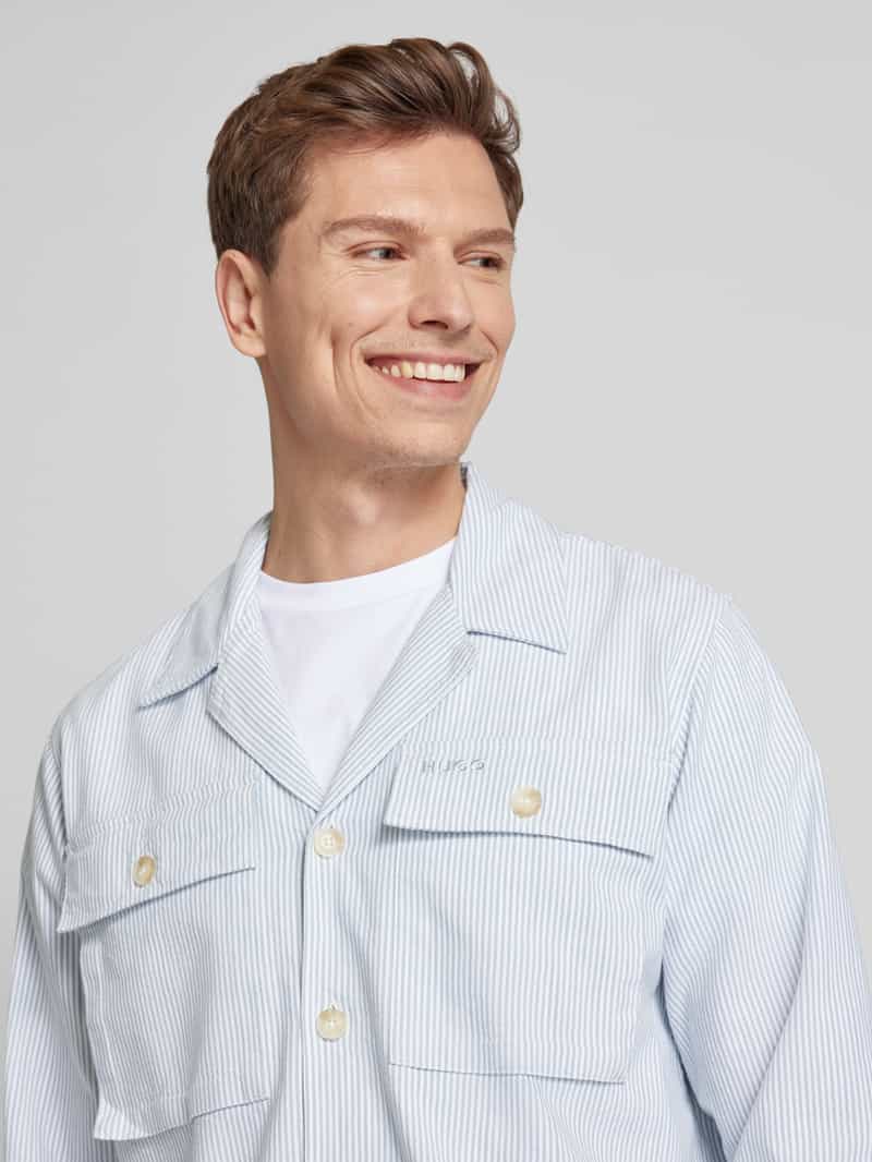 HUGO Regular fit overhemdjack met paspelzakken op de borst model 'Egalo'