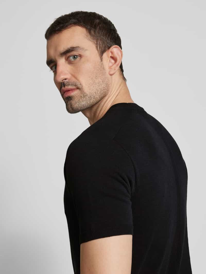 AlphaTauri T-shirt met linnen en labeldetail model 'FASHI'