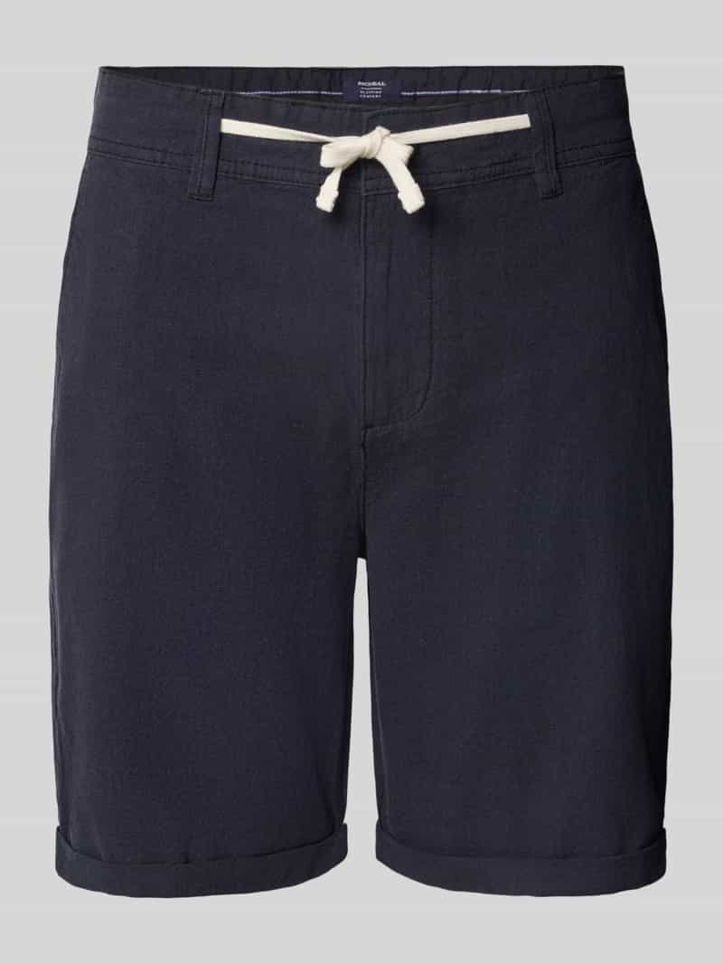 MCNEAL Regular fit korte linnen broek met tunnelkoord