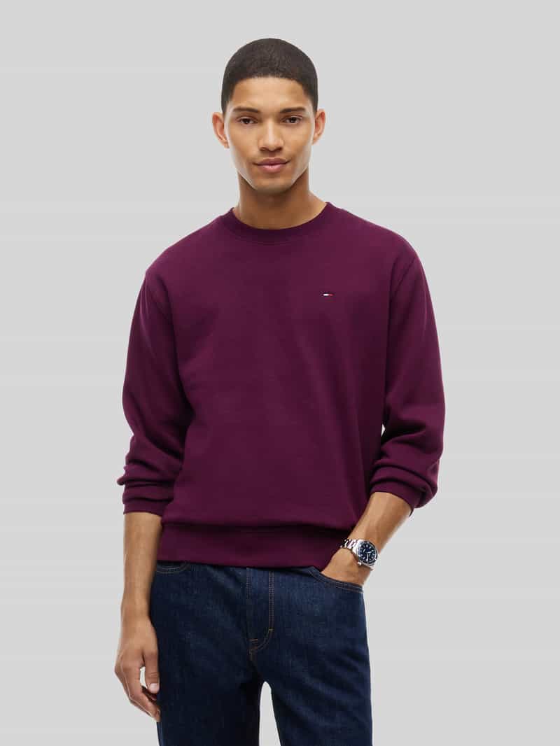 Tommy Jeans Regular fit sweatshirt van katoenmix met logostitching bordeaux, foto 4