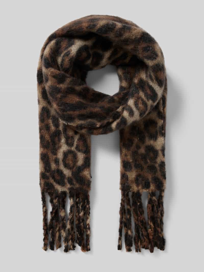 monari Sjaal met all-over dierenprint model 'Flausch'