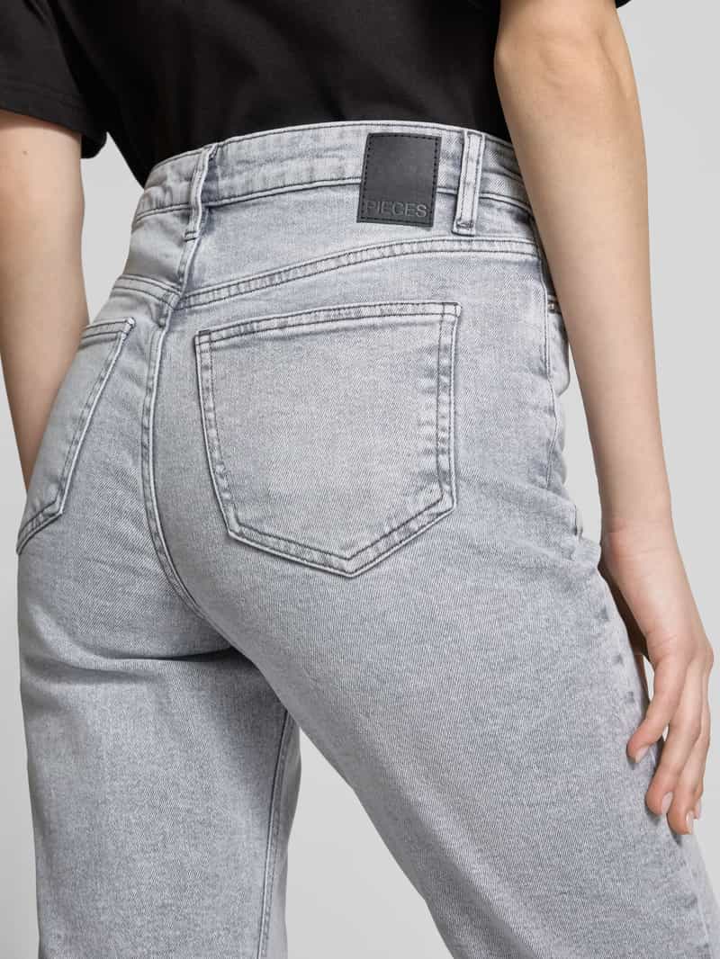 Pieces Straight fit jeans van een mix van katoen en elastaan model 'KELLY'